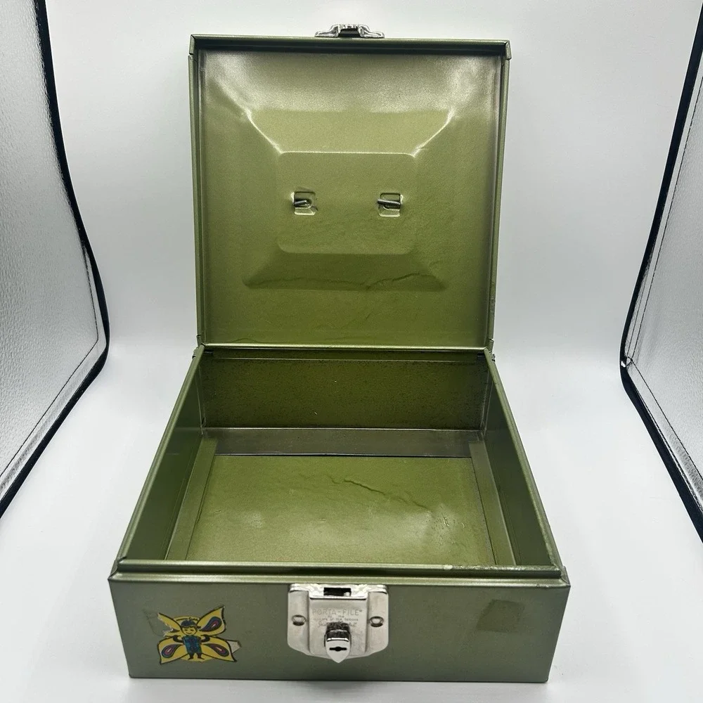 Vintage Vintage Hamilton Skotch Green Metal Storage Box - File Box - Cash Box